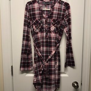 ☀️3/$15 Mauve flannel tunic dress M